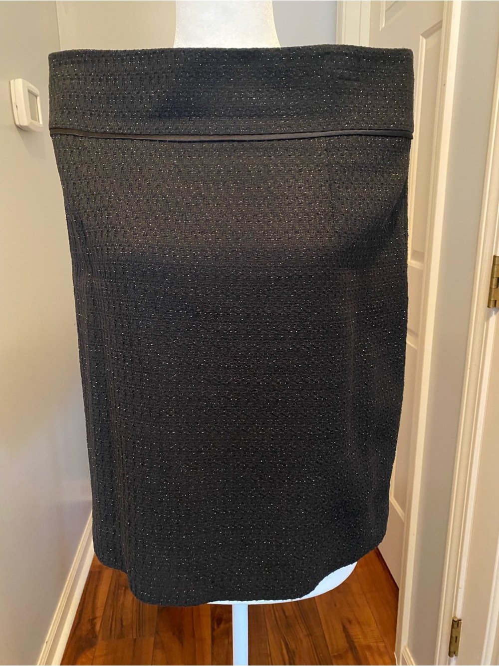 ANTONIO MELANI Black Textured Pencil Skirt